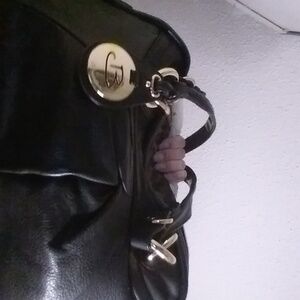 Makowsky large black leather satchel